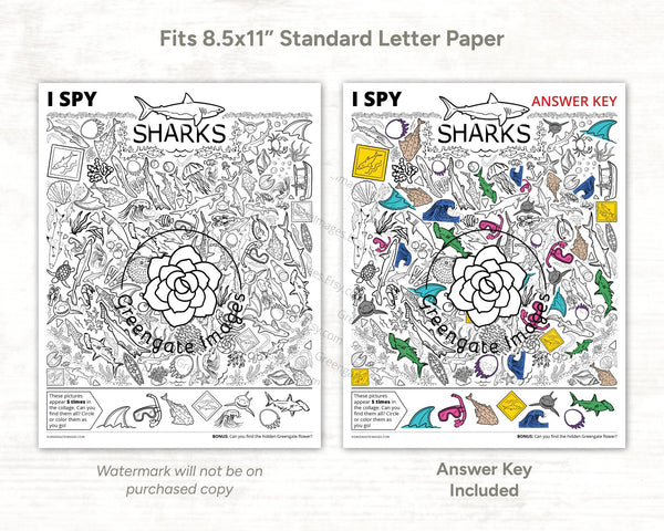 Sharks I Spy - Printable Digital Download by Greengate Images