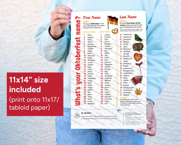 Oktoberfest Name Generator - Red and Gold - Printable Digital Download by Greengate Images