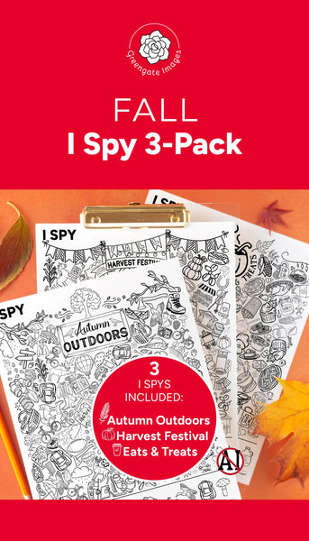 Fall I Spy Bundle II - Three 8.5x11" pages: Autumn Outdoors, Harvest Festival, and Eats & Treats. PRINTABLE w Answer Key. Instant download.