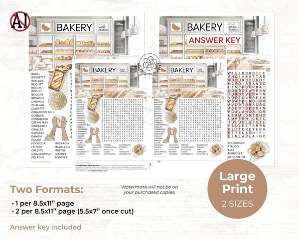 Bakery Word Search - Printable Digital Download by Greengate Images