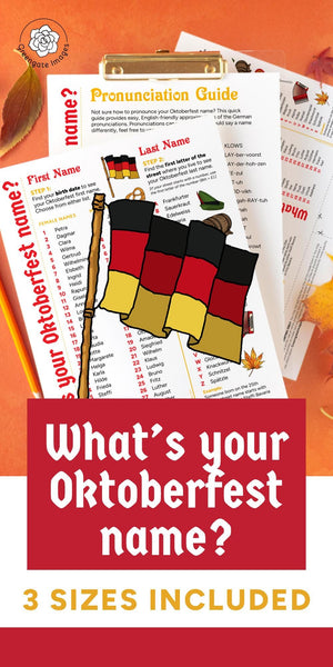 Oktoberfest Name Generator - Red and Gold - Printable Digital Download by Greengate Images