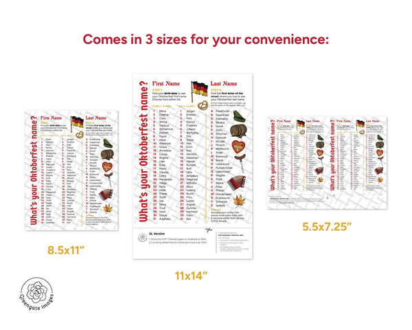 Oktoberfest Name Generator - Red and Gold - Printable Digital Download by Greengate Images
