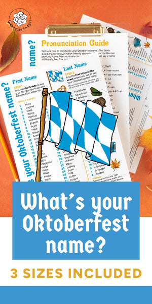 What's your Oktoberfest name? Blue and Gold - Printable Digital Download by Greengate Images