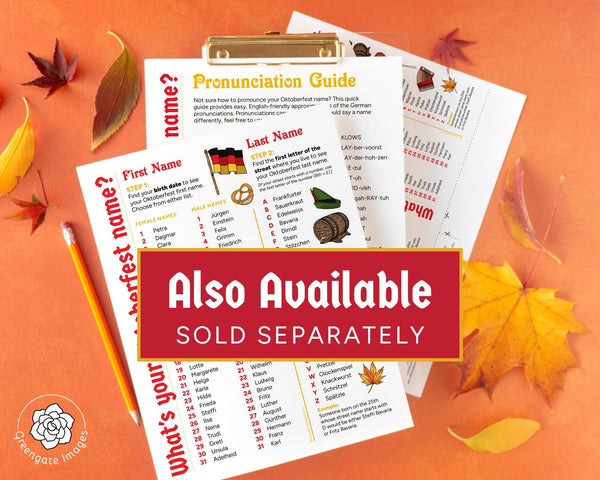 What's your Oktoberfest name? Blue and Gold - Printable Digital Download by Greengate Images