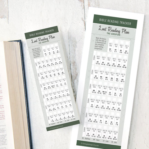 Lent Bookmark Bible Tracker - Minimal Design - Printable Digital Download by Greengate Images