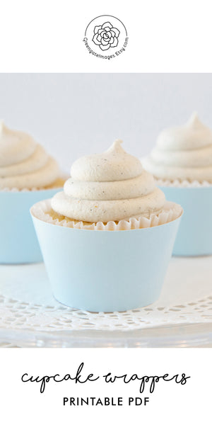 Solid Light Blue Cupcake Wrapper - Greengate Images