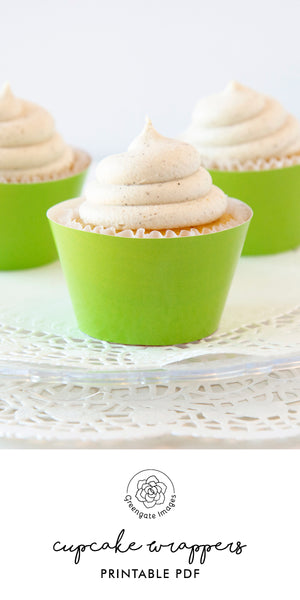 Solid Lime Green Cupcake Wrapper