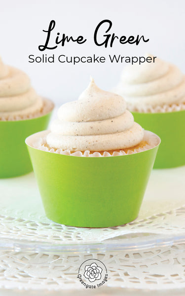 Solid Lime Green Cupcake Wrapper