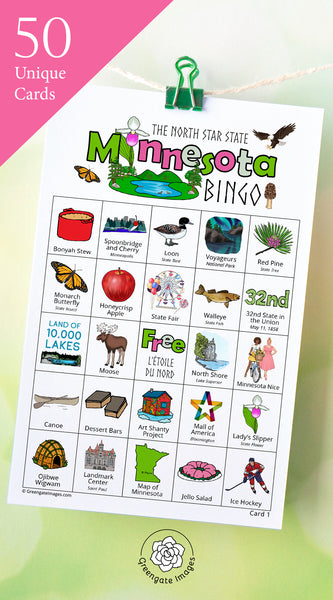 Minnesota Bingo - Printable Digital Download by Greengate Images