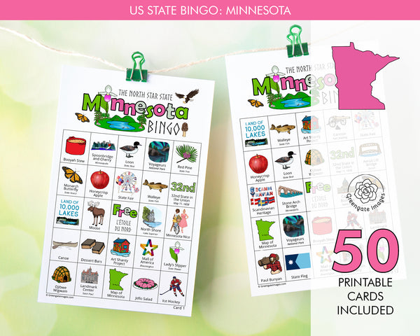 Minnesota Bingo - Printable Digital Download by Greengate Images