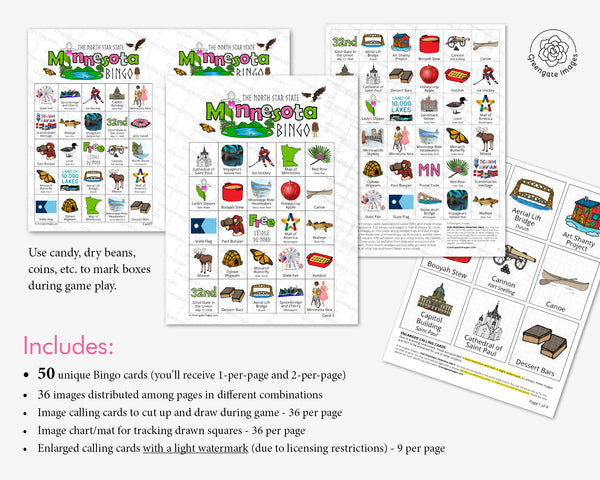 Minnesota Bingo - Printable Digital Download by Greengate Images