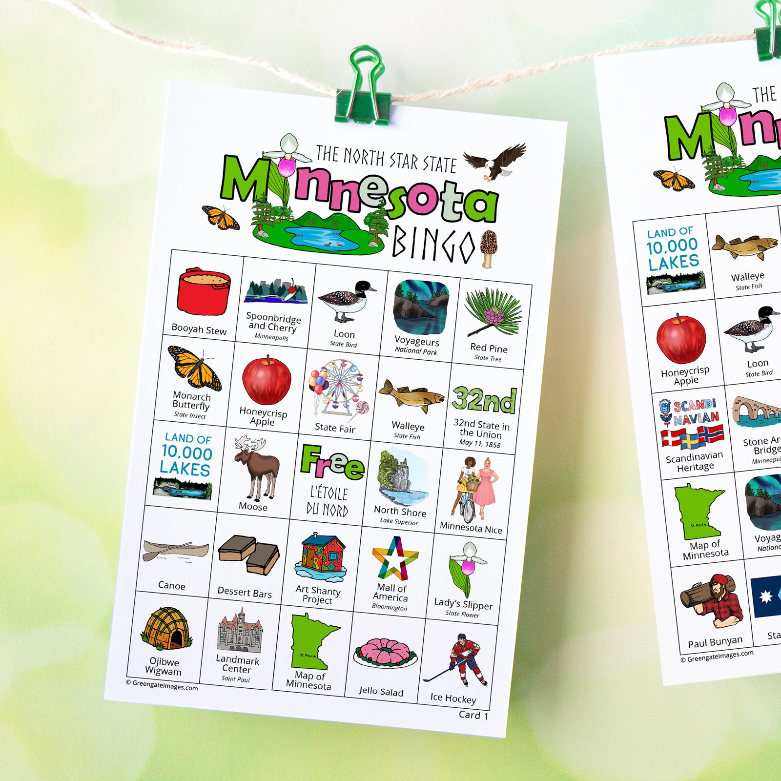 Minnesota Bingo - Printable Digital Download by Greengate Images