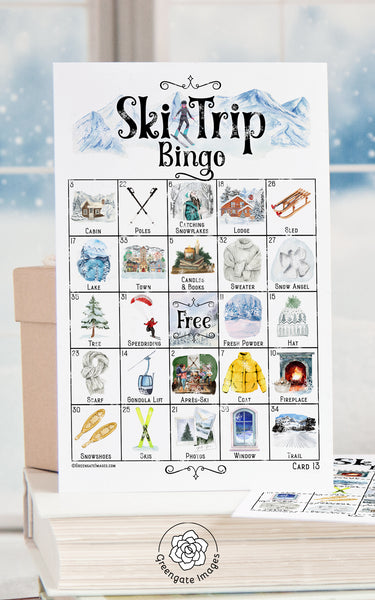 Ski Trip Bingo - Printable Digital Download by Greengate Images