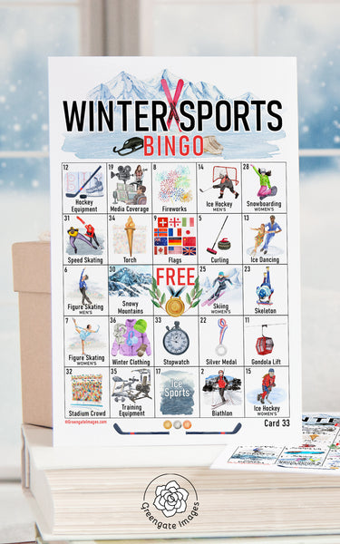 Winter Sports Bingo - Printable Digital Download by Greengate Images
