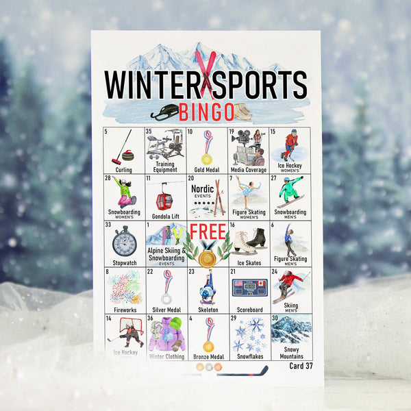 Winter Sports Bingo - Printable Digital Download by Greengate Images