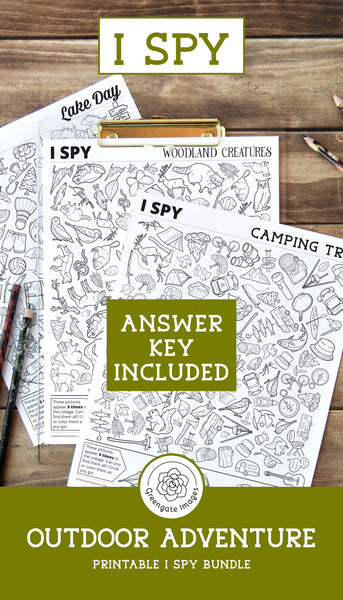 Outdoor Adventure I Spy Bundle - Printable Digital Download by Greengate Images