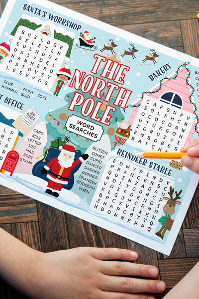 North Pole Word Search - Printable Digital Download by Greengate Images