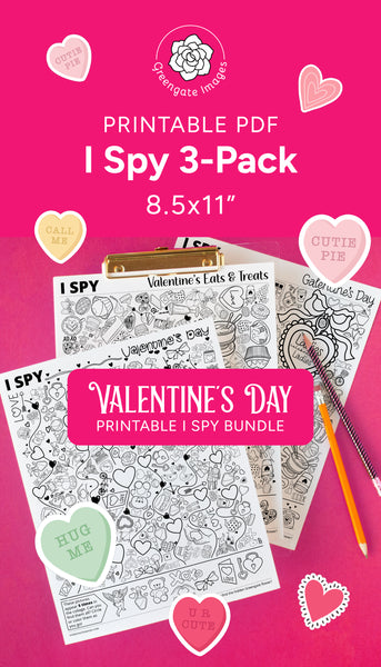 Valentine's Day I Spy Bundle - Printable Digital Download by Greengate Images