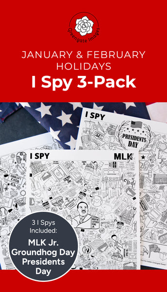 MLK/Groundhog/Presidents Day I Spy Bundle - Printable Digital Download by Greengate Images