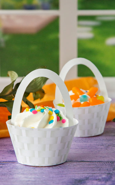 White Basket Cupcake Wrappers - Printable Digital Download by Greengate Images