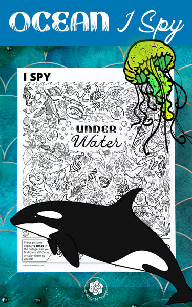 Under Water (Ocean Life) I Spy - Printable Digital Download by Greengate Images
