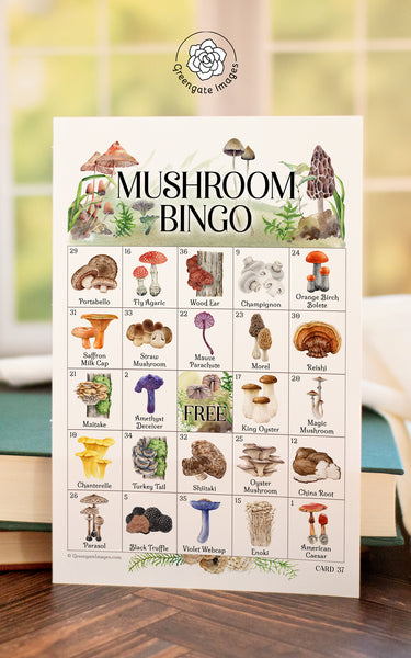 Mushroom Bingo Cards - Greengate Images