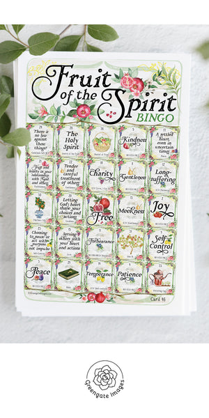 Fruit of the Spirit Bingo - Printable Digital Download by Greengate Images