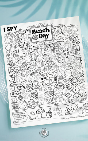 Beach Day I Spy - Printable Digital Download by Greengate Images