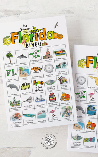 Florida Bingo - Printable Digital Download by Greengate Images
