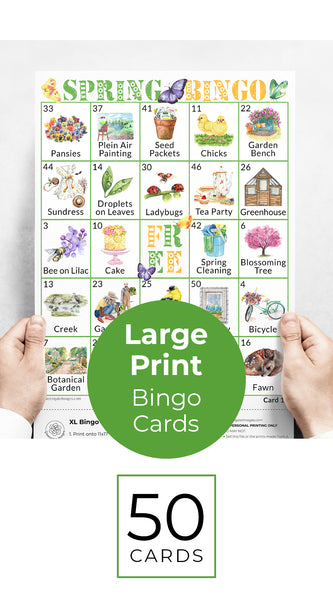 LARGE PRINT Spring Bingo - Printable Digital Download by Greengate Images