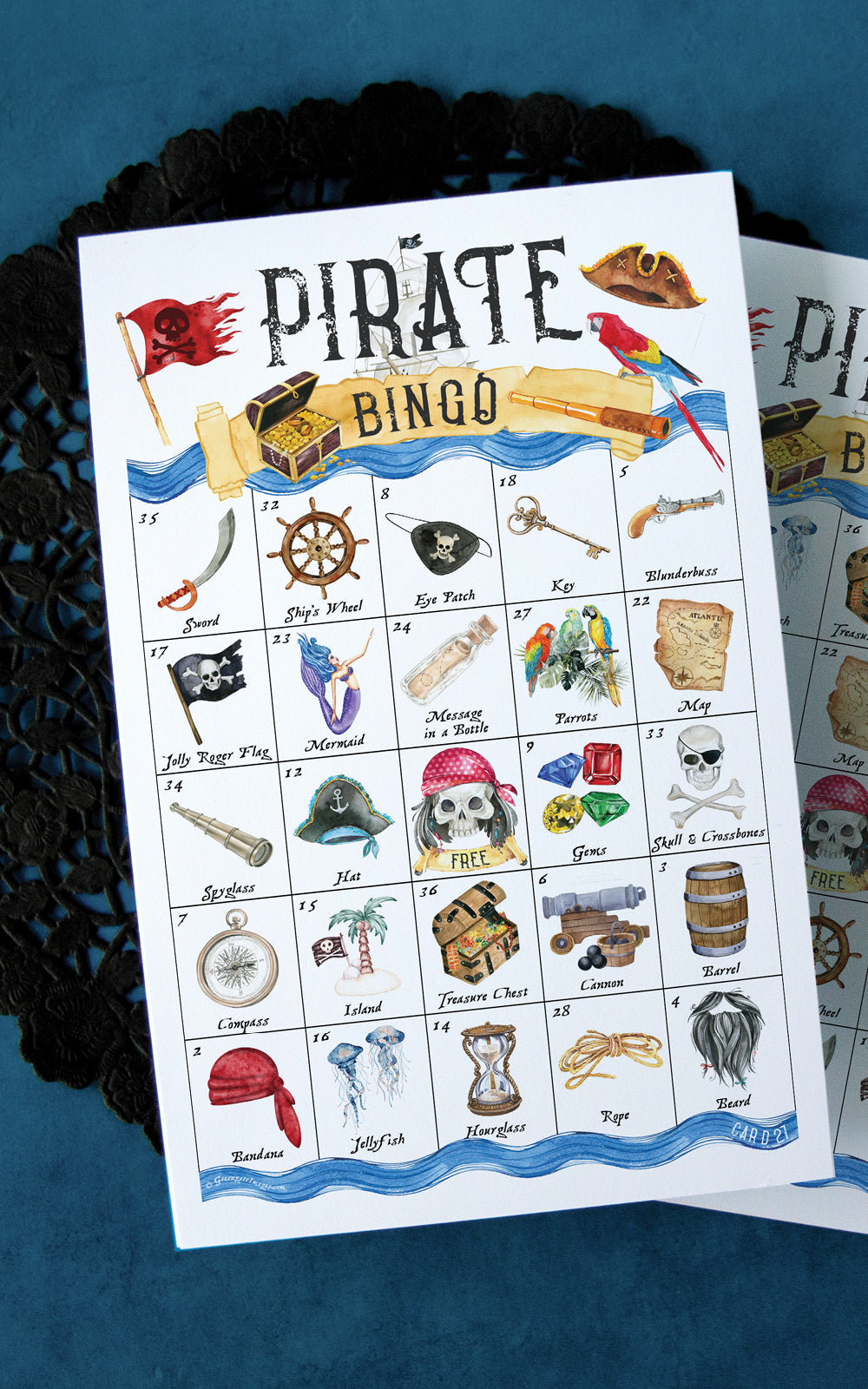 Pirate Bingo – Greengate Images for Free Printable Pirate Bingo Cards