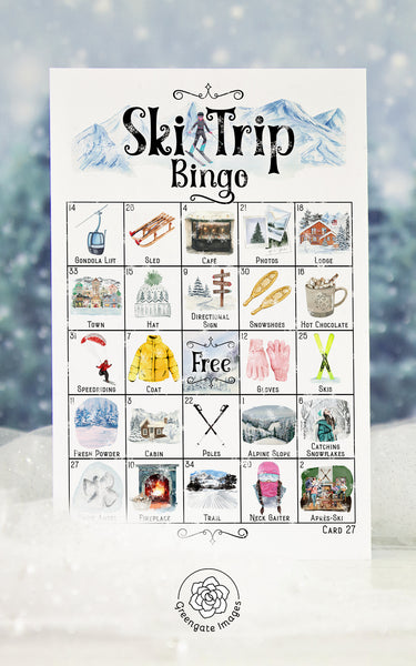 Ski Trip Bingo - Printable Digital Download by Greengate Images
