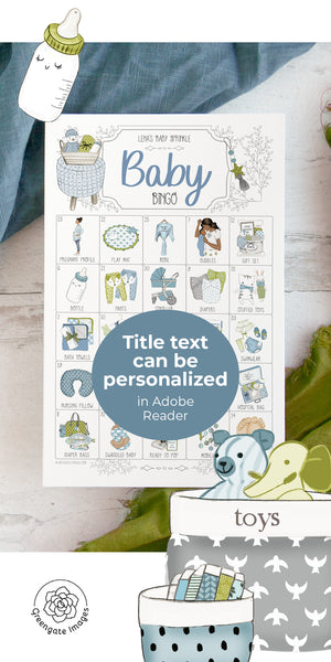 Blue & Lime Baby Bingo - Personalizable - Greengate Images