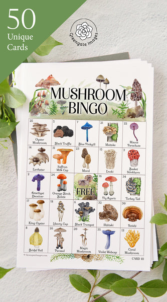 Mushroom Bingo Cards - Greengate Images