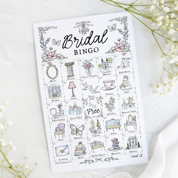 Bridal Bingo - Château Romance - Printable Digital Download by Greengate Images