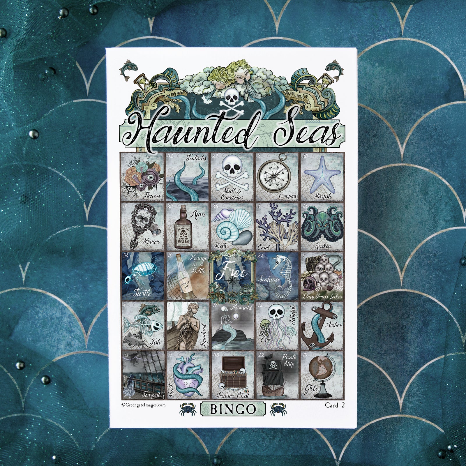 Haunted Seas Bingo - Printable Digital Download by Greengate Images