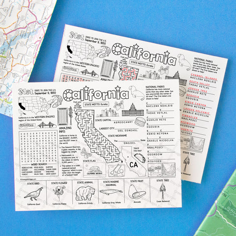 California Activity Page - Printable Digital Download by Greengate Images
