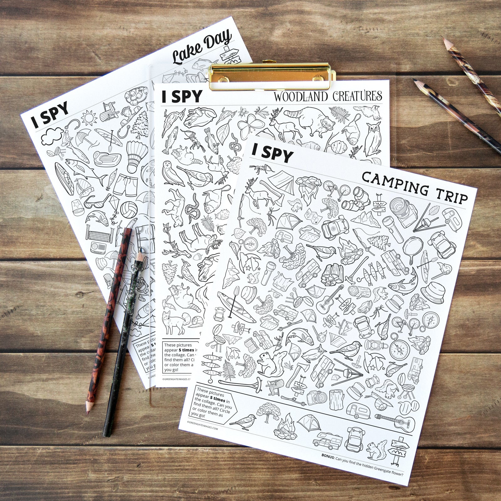 Outdoor Adventure I Spy Bundle - Printable Digital Download by Greengate Images