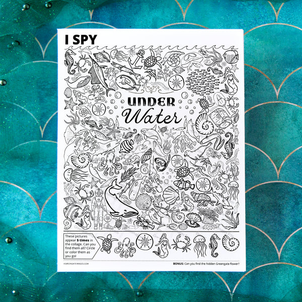 Under Water (Ocean Life) I Spy - Printable Digital Download by Greengate Images