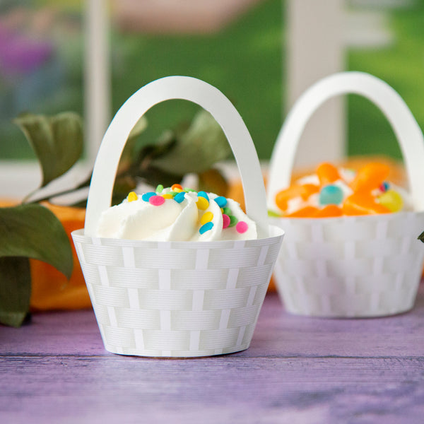 White Basket Cupcake Wrappers - Printable Digital Download by Greengate Images