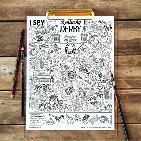 Kentucky Derby I Spy - Printable Digital Download by Greengate Images