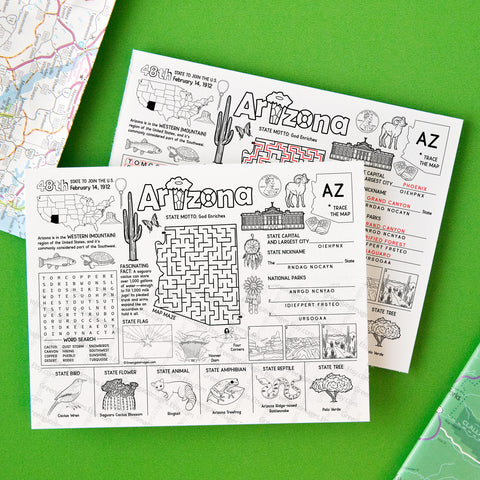 Arizona Activity Page - Printable Digital Download by Greengate Images