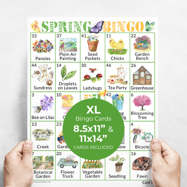 LARGE PRINT Spring Bingo - Printable Digital Download by Greengate Images