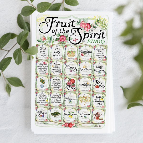 Fruit of the Spirit Bingo - Printable Digital Download by Greengate Images