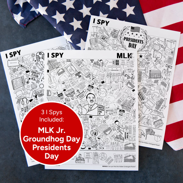 MLK/Groundhog/Presidents Day I Spy Bundle - Printable Digital Download by Greengate Images