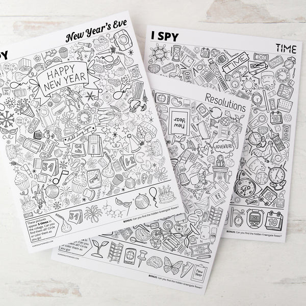 New Year's I Spy Bundle - Printable Digital Download by Greengate Images