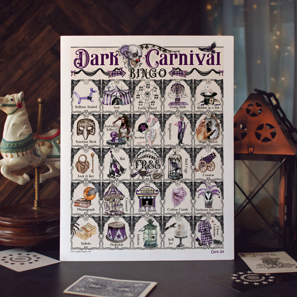 Dark Carnival Bingo - Printable Digital Download by Greengate Images