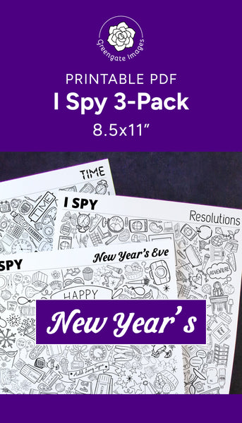 New Year's I Spy Bundle - Printable Digital Download by Greengate Images