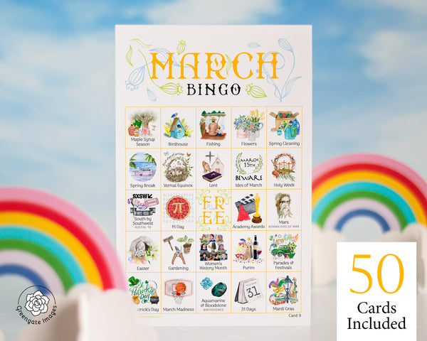 March Bingo - Printable Digital Download by Greengate Images