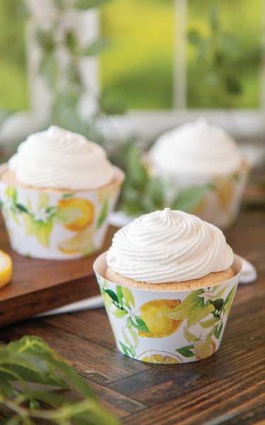 MINI Lemons and Blossoms Cupcake Wrappers - Printable Digital Download by Greengate Images